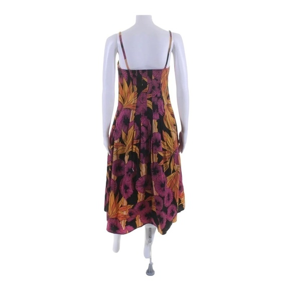 DEREK LAM 10 CROSBY Reef A-Line Cami Midi Dress Fuschia Multi Size 4 NWT - Picture 7 of 9